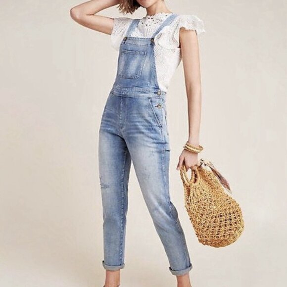 Anthropologie Denim - Anthropologie Pilcro and the Letterpress Denim Blue Jean Overalls Women’s Sz 28